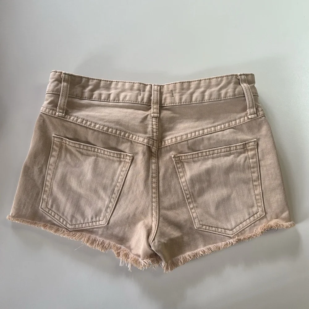 Free People Frayed Hem Khaki Shorts - Picture 5 of 9